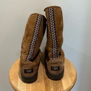 UGG Chestnut Boots with Geometric Trim